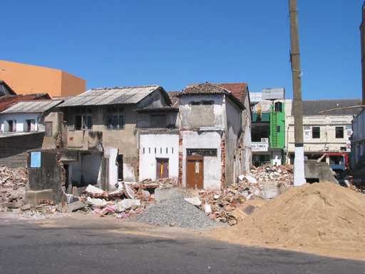 Damage in the town of Galle