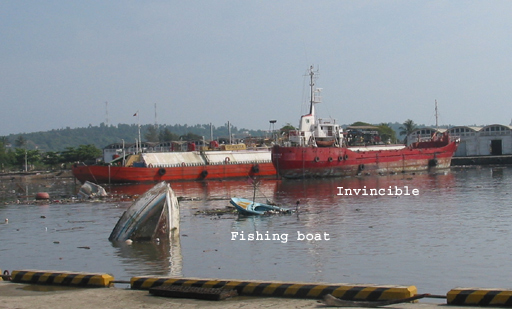 Galle harbor after tsunami