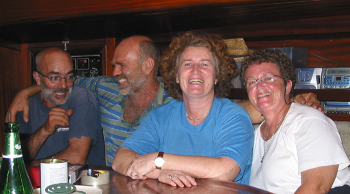 Antonino, Jose, Vesna and Jane aboard Vesna IV