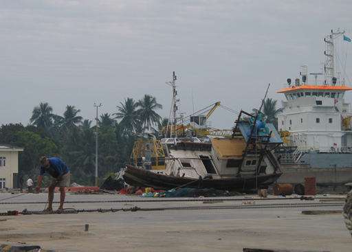 Walt recovering the anchor chain