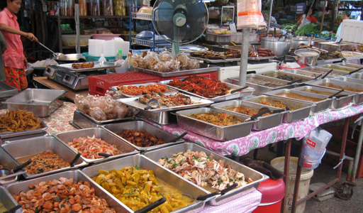 Food stalls in the market