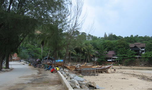 Fishing boats being repaired on Karon Beach, Phuket