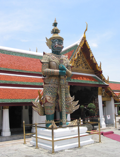 Sri Lankan demon guarding the temple of the Emerald Buddha